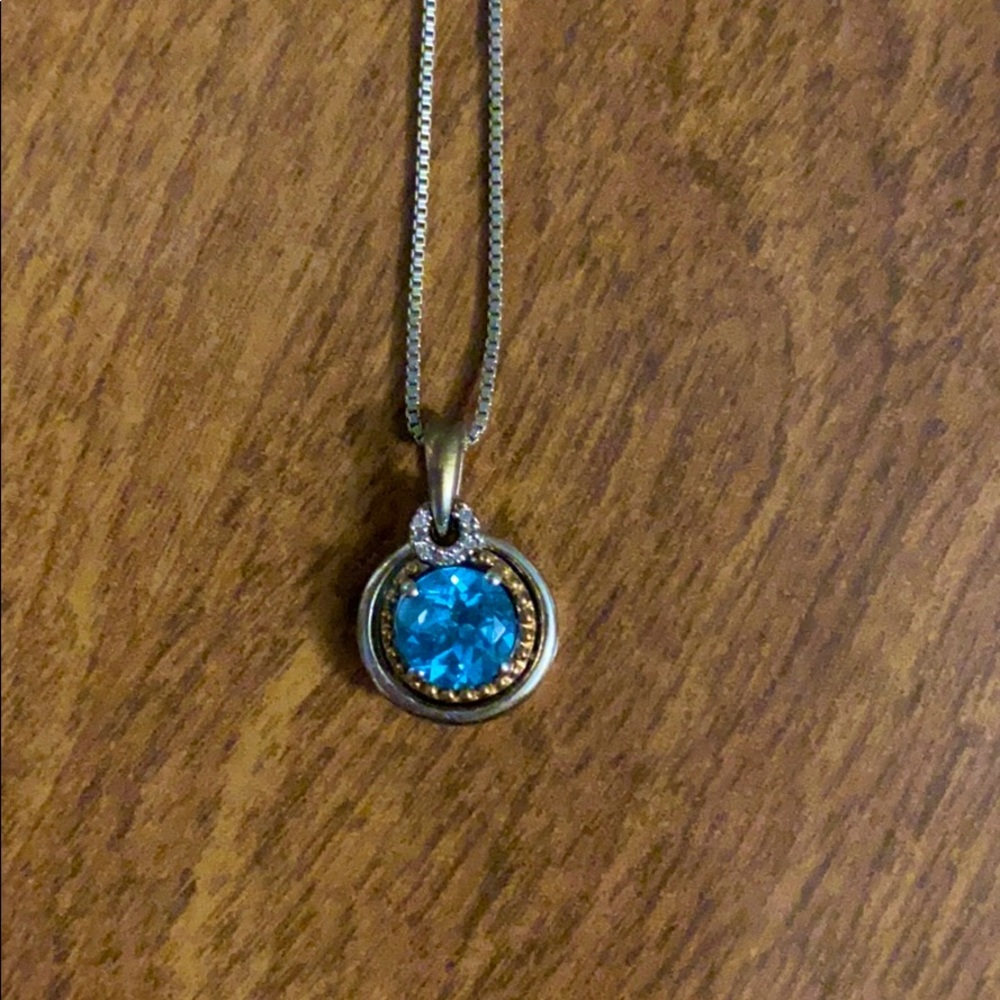 Kay Blue Topaz Necklace set in Gold